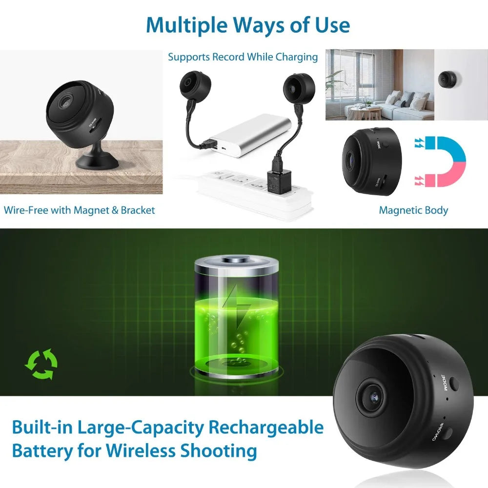 Micro Home Wireless Video CCTV Mini Security Surveillance with Wifi IP Camara Sensor Infrared CMOS 2MP Telefon Alarm Camera