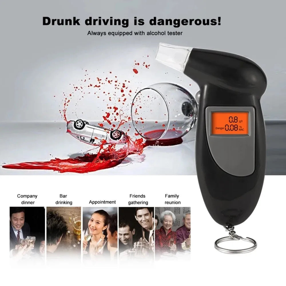 Professional Alcohol Tester Digital LCD Display Breathalyzer Breath Alcohol Analyzer Detector Breathalyzer Alcohol Test Tools