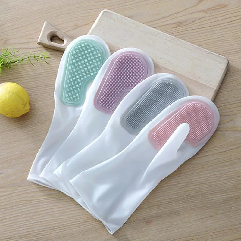 Housework Cleaning Gloves Laundry Waterproof Plastic Leather Household Cleaning Non-Slip Durable Kitchen Dishes And Dishes