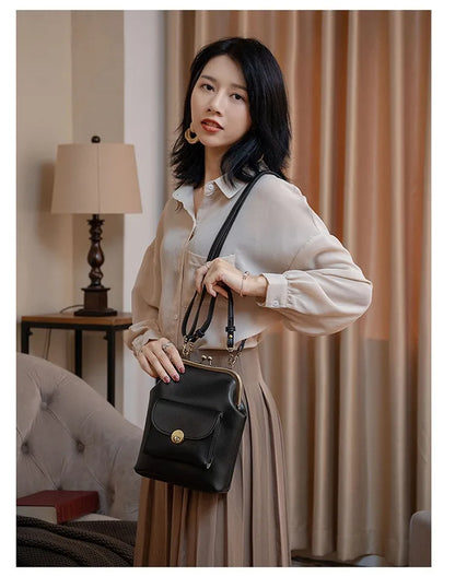 Women shoulder bags Korean style Metal Buckle clip Ladies Handbags PU Leather lady Sling bag female Crossbody Bag purses