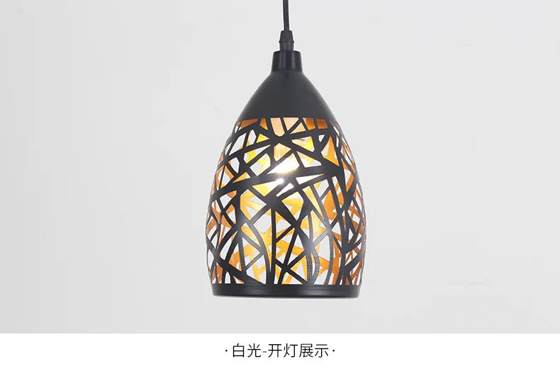 Modern LED pendant light iron Hollow metal cage pendant lamp living room restaurant shop bar fixture decoration