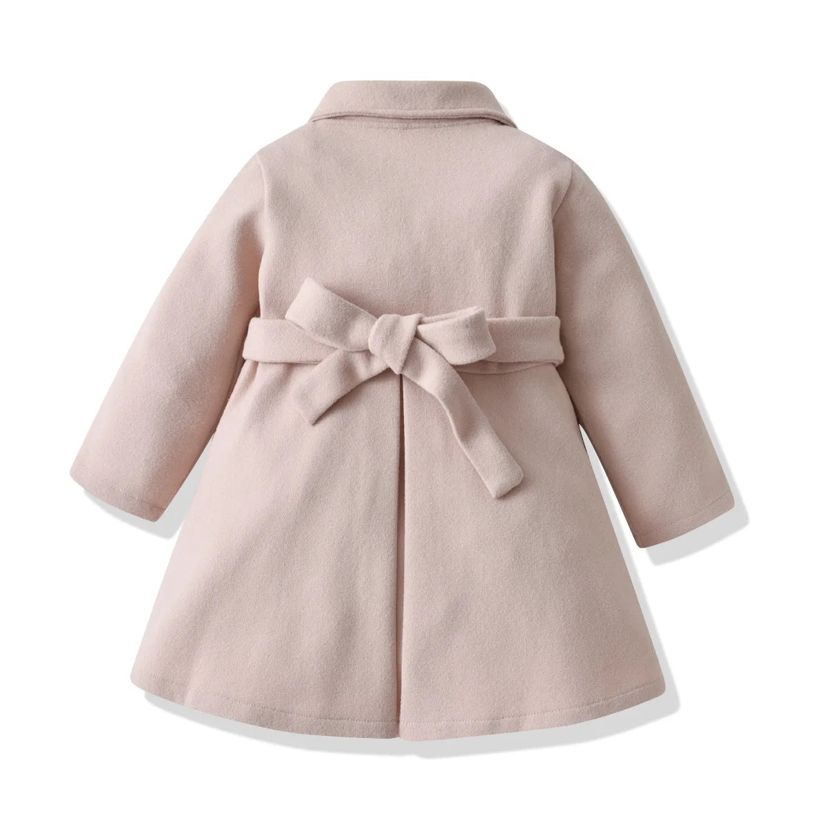 New Baby Girls Woolen Jacket Coat Kids Winter Outerwear Clothes Children Spring Autumn Mid-length Windbreaker for 2-6 Years Wear