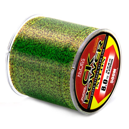 500m Gold/Green/Blue Spotted Fishing-Line Bionic Invisible Monofilament Nylon Speckle Fluorocarbon Coated Line Carp Fishline