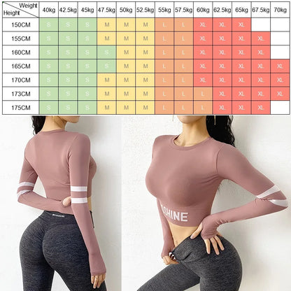 Cloud Hide Fitness Yoga Shirt Sexy Sports Gym Tank Crop Top Running Long Sleeve Blouse Winter T-Shirt Women Workout Sportswear