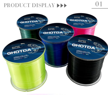 GHOTDA 500M Nylon Fishing Line Durable Monofilament Fishing Wire Rock Sea Fishing Line