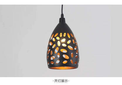 Modern LED pendant light iron Hollow metal cage pendant lamp living room restaurant shop bar fixture decoration