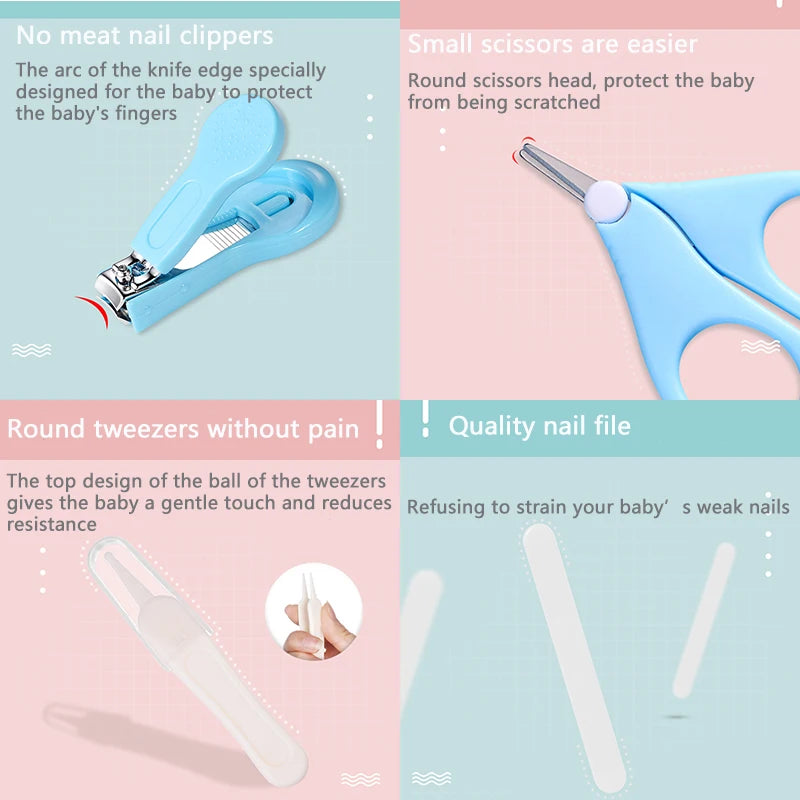 Multi-Piece Baby Health Hygiene Kit Grooming And Health Care Groups Baby Care Nail Cutter Scissors Suit Newborn Cleaning Tools