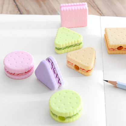 Lytwtw's Stationery  School Office Supplies Cute Cookie Sharpener For Pencil Creative Item back to school Lovely