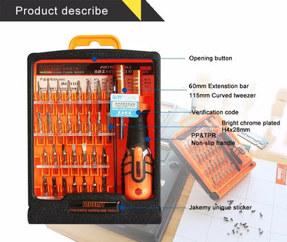 JAKEMY Precision Screwdriver Set Magnetic CR-V Bits Parafusadeira Cacciaviti Screw Driver for Mobile Phone Computer Repair Tools