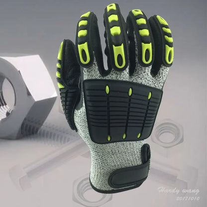 NMSafety Cut Resistant Level 5 Safety Work Wholesale Touch Anti Vibration Impact Mechanics Protective Gloves