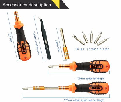 JAKEMY Precision Screwdriver Set Magnetic CR-V Bits Parafusadeira Cacciaviti Screw Driver for Mobile Phone Computer Repair Tools