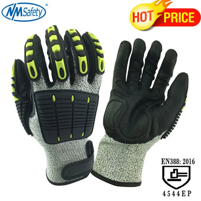 NMSafety Cut Resistant Level 5 Safety Work Wholesale Touch Anti Vibration Impact Mechanics Protective Gloves