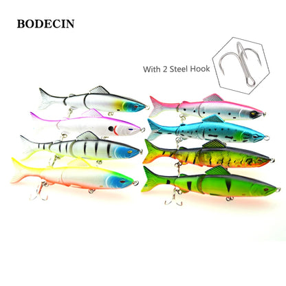 1pc 17.7g 125mm Crankbaits Fishing Lures Hard Bait Artificial Wobbler For Pike Peche 3 Segments Minnow Swimbait With Steel Ball