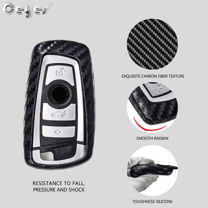 Ceyes Car Styling Auto Key Shell Cover Case For Bmw F05 F10 F20 F30 Z4 X1 X4 X5 X6 New X7 Carbon Fiber Accessories Car-Styling