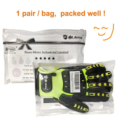 NMSafety Cut Resistant Level 5 Safety Work Wholesale Touch Anti Vibration Impact Mechanics Protective Gloves