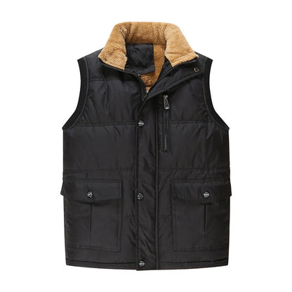 DIMUSI Autumn Winter Men Vest Male Cotton Thick Warm Waistcoat Fleece Thermal Soft Vests Mens Windproof Sleeveless Jacket 7XL