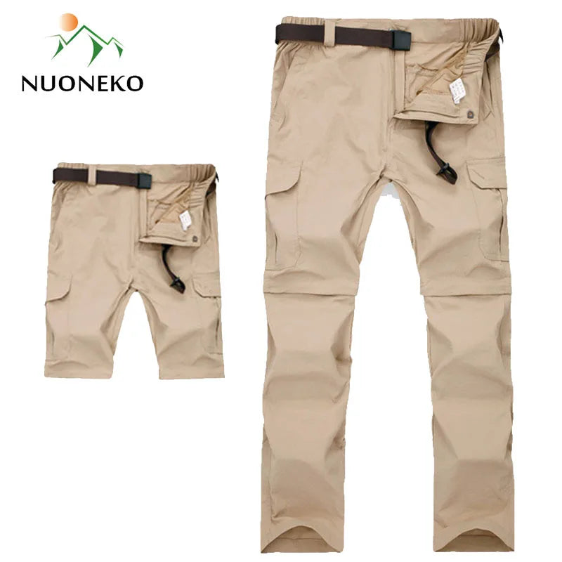 M-7XL Men's Summer Quick Dry Removable Hiking Pants Breathable Trousers Outdoor Sports Trekking Fishing Waterproof Shorts PN18