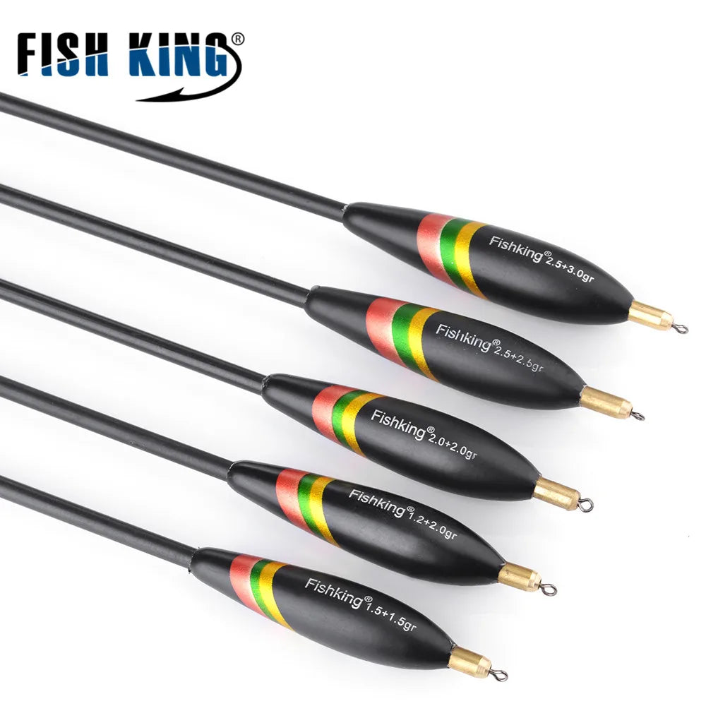 FISH KING 5pcs/lot Mixed Size Balsa Bobber Cork Barguzinsky Fir Float Vertical Pesca For Carp Fishing Float Fishing Tackle