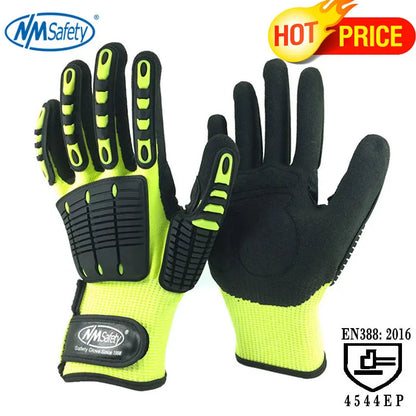 NMSafety Cut Resistant Level 5 Safety Work Wholesale Touch Anti Vibration Impact Mechanics Protective Gloves