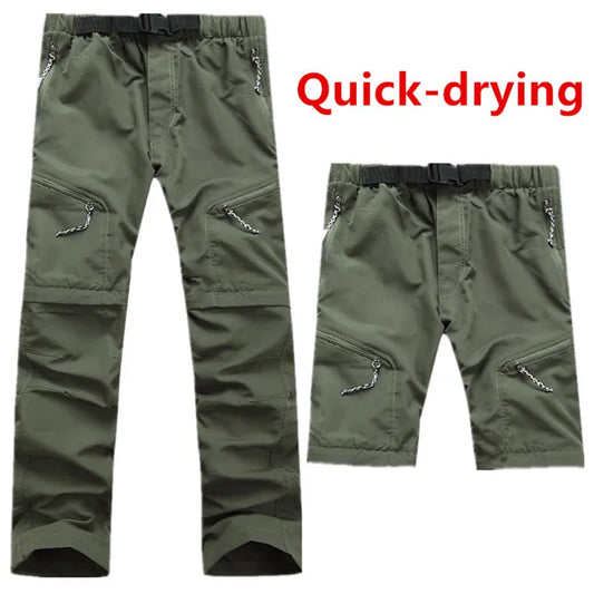 Men Quick Dry Outdoor Pants Removable Hiking&Camping Pants Male Summer Breathable Hunting&Climbing Pants S-XXXL 4 Color