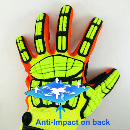 NMSafety Cut Resistant Level 5 Safety Work Wholesale Touch Anti Vibration Impact Mechanics Protective Gloves