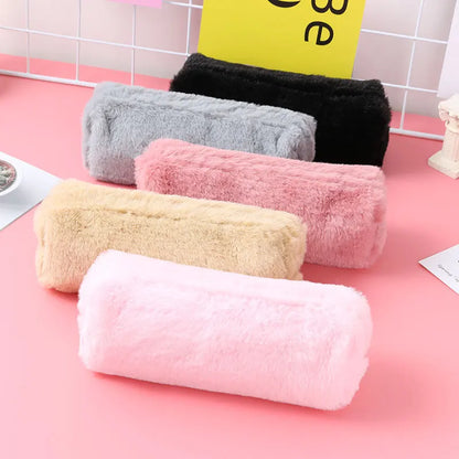 Cute fashion Plush Zipper Pencil Bag School Office Supplies Stationery Pouch Purse Storage Cute Makeup Bags Pencil Box