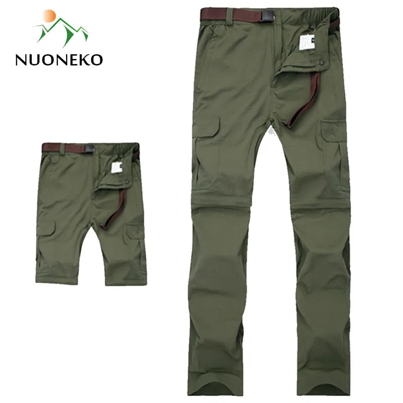 M-7XL Men's Summer Quick Dry Removable Hiking Pants Breathable Trousers Outdoor Sports Trekking Fishing Waterproof Shorts PN18