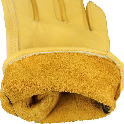 OLSON DEEPAK  Leather Work Gloves Work Drivers Gloves Gardening Motorcycle Household Work Cowhide Leather Safety Working Gloves