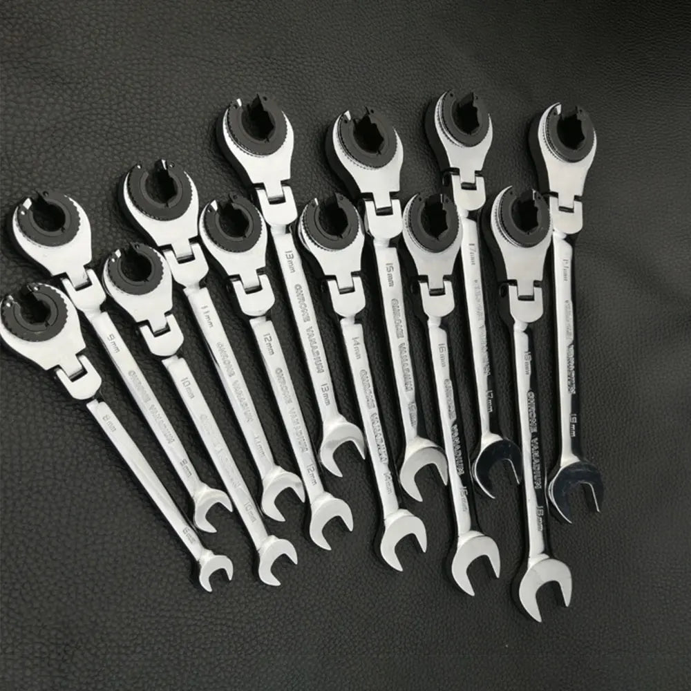 Tubing Ratchet Wrench with Open Flexible Head 8-30MM 72 Teeth For Car Repair Oil Combination Wrenches