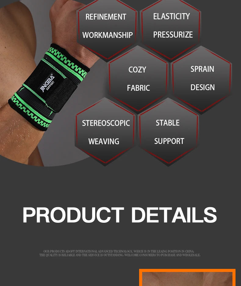 JINGBA SUPPORT New Nylon Wristband Support Fitness Bandage Wrist Support Protective gear wrist band men Tennis Badminton Brace