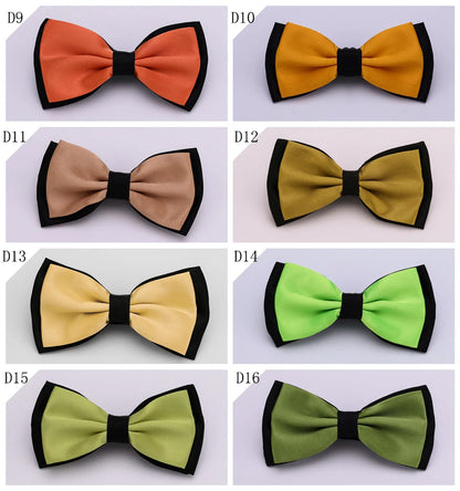 HUISHI Black Bow Tie Male Solid Color Marriage Bow ties For Men Candy Color Butterfly Cravat Two Tone Bowtie Butterflies