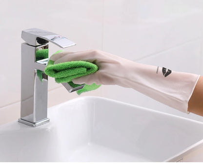 Housework Cleaning Gloves Laundry Waterproof Plastic Leather Household Cleaning Non-Slip Durable Kitchen Dishes And Dishes