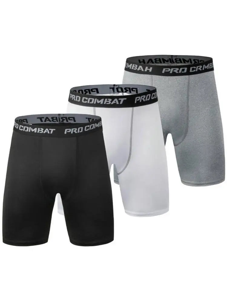 Men Sports Leggings Fitness Elastic Compression Tights Drying Quick Size Fitness Plus Pants Running Training Stretch Shorts