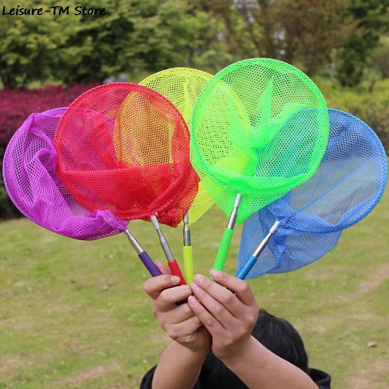 1PC Colorful Kids Anti Slip Grip Perfect Telescopic Butterfly Net Extendable 34 Inches for Catching Bugs Insect Fishing Toys NEW