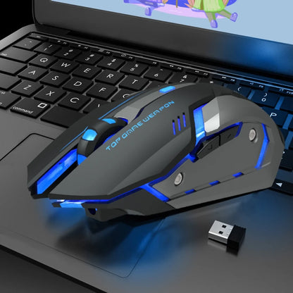 T1 Ergonomic 2.4G Rechargeable Silent Backlit USB Optical Wireless Gaming Mouse 6 Keys Gaming Mouse Surfing The Mouse Pink Black