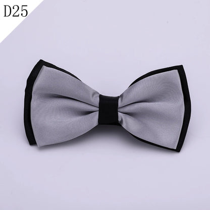 HUISHI Black Bow Tie Male Solid Color Marriage Bow ties For Men Candy Color Butterfly Cravat Two Tone Bowtie Butterflies