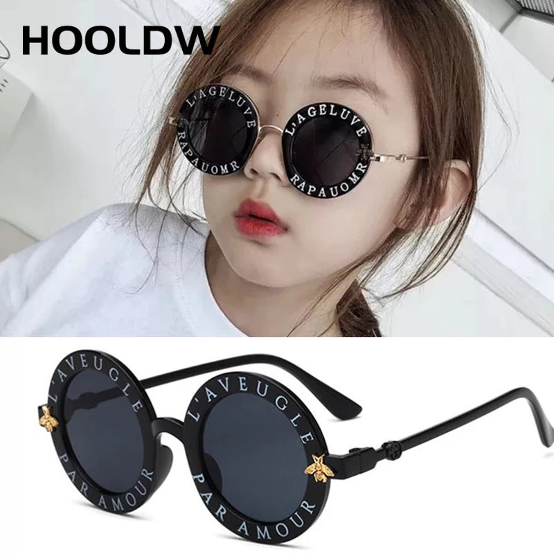 New Fashion Small Round Kids Sunglasses Brand Designer Bee Children Sunglasses Boys Girls Baby Outdoors Goggle Shades Eyewear