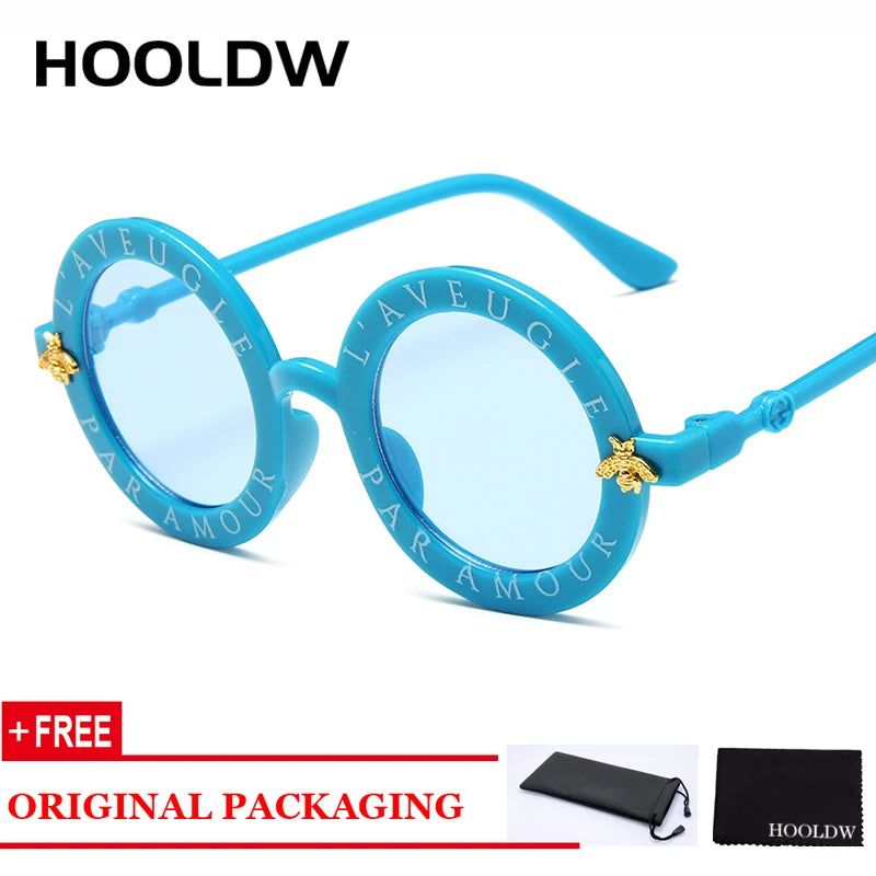 New Fashion Small Round Kids Sunglasses Brand Designer Bee Children Sunglasses Boys Girls Baby Outdoors Goggle Shades Eyewear