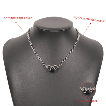 New Trend Punk Gothic Thorns Love Heart Necklaces for Women Metal Chains Choker Necklaces Party Jewelry Gift Hallowen WholeSale