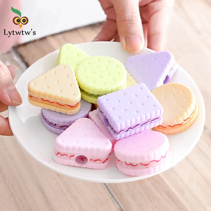 Lytwtw's Stationery  School Office Supplies Cute Cookie Sharpener For Pencil Creative Item back to school Lovely