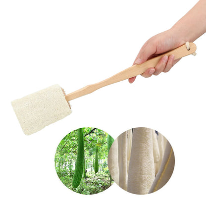 Skin Cuticle Grease Remove Wooden Handle Bath Sponge Massage Shower Loofah Bristle Both Side Bath Brush Body Back Cleaning Brush