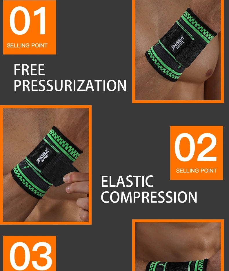 JINGBA SUPPORT New Nylon Wristband Support Fitness Bandage Wrist Support Protective gear wrist band men Tennis Badminton Brace