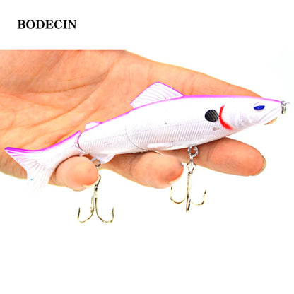 1pc 17.7g 125mm Crankbaits Fishing Lures Hard Bait Artificial Wobbler For Pike Peche 3 Segments Minnow Swimbait With Steel Ball