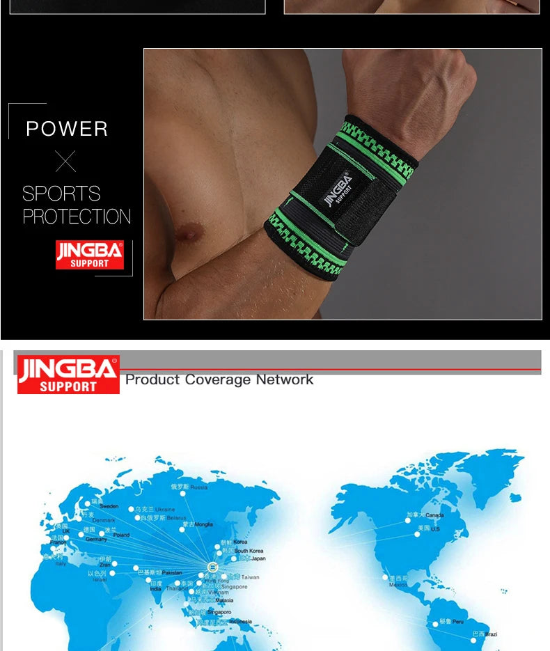 JINGBA SUPPORT New Nylon Wristband Support Fitness Bandage Wrist Support Protective gear wrist band men Tennis Badminton Brace