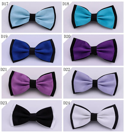 HUISHI Black Bow Tie Male Solid Color Marriage Bow ties For Men Candy Color Butterfly Cravat Two Tone Bowtie Butterflies