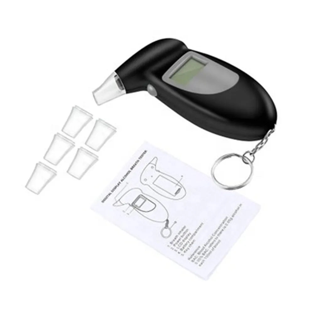 Professional Alcohol Breath Tester Breathalyzer Analyzer Detector Test Keychain Breathalizer Breathalyser Device LCD Screen