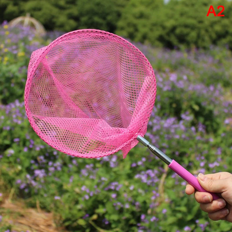 1PC Colorful Kids Anti Slip Grip Perfect Telescopic Butterfly Net Extendable 34 Inches for Catching Bugs Insect Fishing Toys NEW