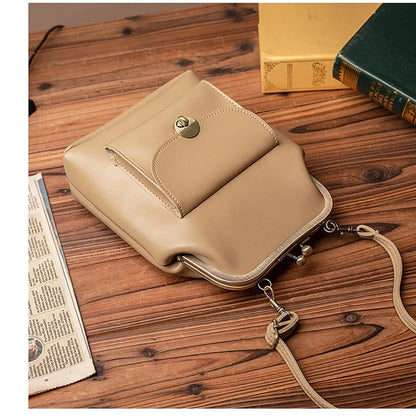 Women shoulder bags Korean style Metal Buckle clip Ladies Handbags PU Leather lady Sling bag female Crossbody Bag purses