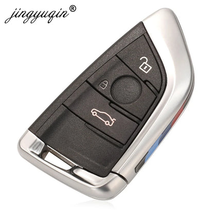 jingyuqin 3/4BTN Smart Card Car Key Shell Case For BMW 1 2 7 Series X1 X5 X6 X5M X6M F Class Remote Key Fob Cover Insert Blade