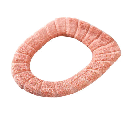 Bathroom Toilet Seat Cover Comfortable Velvet Coral Lid Top Cover Pad Washable Pumpkin Pattern Soft Toilet Seat Cushion